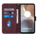For Motorola Moto G32 Crossbody 3D Embossed Flip Leather Phone Case(Wine Red)