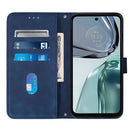 For Motorola Moto G62 5G Crossbody 3D Embossed Flip Leather Phone Case(Blue)