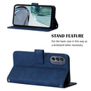 For Motorola Moto G62 5G Crossbody 3D Embossed Flip Leather Phone Case(Blue)
