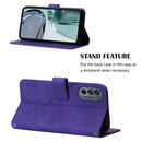 For Motorola Moto G62 5G Crossbody 3D Embossed Flip Leather Phone Case(Purple)