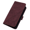 For Motorola Moto G62 5G Crossbody 3D Embossed Flip Leather Phone Case(Wine Red)
