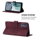 For Motorola Moto G62 5G Crossbody 3D Embossed Flip Leather Phone Case(Wine Red)