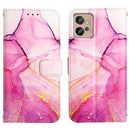 For Motorola Moto G32 PT003 Marble Pattern Flip Leather Phone Case(Pink Purple)