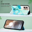 For Motorola Moto G32 PT003 Marble Pattern Flip Leather Phone Case(Green)