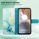 For Motorola Moto G32 PT003 Marble Pattern Flip Leather Phone Case(Green)