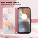 For Motorola Moto G32 PT003 Marble Pattern Flip Leather Phone Case(Marble White)