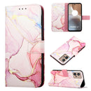 For Motorola Moto G32 PT003 Marble Pattern Flip Leather Phone Case(Rose Gold)