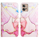 For Motorola Moto G32 PT003 Marble Pattern Flip Leather Phone Case(Rose Gold)