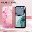 For Motorola Moto G62 5G PT003 Marble Pattern Flip Leather Phone Case(Pink Purple)