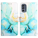 For Motorola Moto G62 5G PT003 Marble Pattern Flip Leather Phone Case(Green)