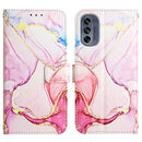 For Motorola Moto G62 5G PT003 Marble Pattern Flip Leather Phone Case(Rose Gold)