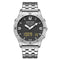 NORTH EDGE Snow-Leopard Outdoor Waterproof Men Multifunction Stainless Steel Strap Smart Watch(Silver)