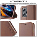 For Xiaomi Poco M5 LC.IMEEKE Calf Texture Leather Phone Case(Coffee)