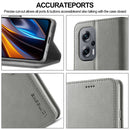 For Xiaomi Poco M5 LC.IMEEKE Calf Texture Leather Phone Case(Grey)