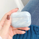For AirPods Pro 2 Marble Pattern Wireless Earphone Protective Case(Pink Blue)