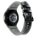 For Samsung Galaxy Watch4 / 5 / 5 Pro Silicone Pasted Leather Watch Band(Grey+Black)