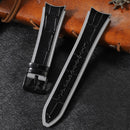 For Samsung Galaxy Watch4 / 5 / 5 Pro Silicone Pasted Leather Watch Band(Grey+Black)