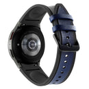 For Samsung Galaxy Watch4 / 5 / 5 Pro Silicone Pasted Leather Watch Band(Black+Blue)