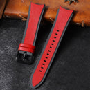 For Samsung Galaxy Watch4 / 5 / 5 Pro Silicone Pasted Leather Watch Band(Black+Red2)