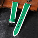 For Samsung Galaxy Watch4 / 5 / 5 Pro Silicone Pasted Leather Watch Band(White+Green)