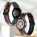 For Samsung Galaxy Watch4 / 5 / 5 Pro Silicone Pasted Leather Watch Band(Blue+Brown)