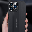 For iPhone 14 Pro Oil-sprayed Genuine Leather Phone Case(Dark Green)