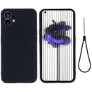 For Nothing Phone 1 Pure Color Liquid Silicone Shockproof Phone Case(Black)