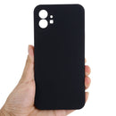 For Nothing Phone 1 Pure Color Liquid Silicone Shockproof Phone Case(Black)