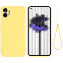 For Nothing Phone 1 Pure Color Liquid Silicone Shockproof Phone Case(Yellow)