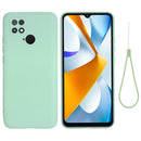 For Xiaomi Poco C40 / Redmi 10 Power / Redmi 10 India Pure Color Liquid Silicone Shockproof Phone Case(Green)