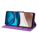 For Motorola Moto G42 Butterfly Embossed Horizontal Flip Leather Phone Case(Purple)