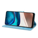 For Motorola Moto G42 Butterfly Embossed Horizontal Flip Leather Phone Case(Blue)