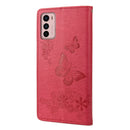 For Motorola Moto G42 Butterfly Embossed Horizontal Flip Leather Phone Case(Red)