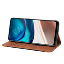 For Motorola Moto G42 Skin Feel Splicing Leather Phone Case(Brown)