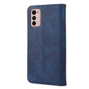 For Motorola Moto G42 Skin Feel Splicing Leather Phone Case(Blue)