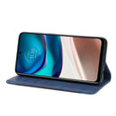 For Motorola Moto G42 Skin Feel Splicing Leather Phone Case(Blue)
