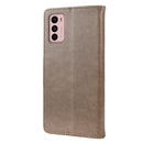For Motorola Moto G42 Butterfly Flower Pattern Flip Leather Phone Case(Grey)