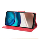 For Motorola Moto G42 Butterfly Flower Pattern Flip Leather Phone Case(Red)