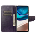 For Motorola Moto G42 Butterfly Flower Pattern Flip Leather Phone Case(Dark Purple)