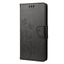 For Motorola Moto G42 Butterfly Flower Pattern Flip Leather Phone Case(Black)