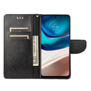 For Motorola Moto G42 Butterfly Flower Pattern Flip Leather Phone Case(Black)