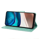 For Motorola Moto G42 Butterfly Flower Pattern Flip Leather Phone Case(Green)