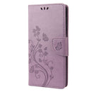 For OnePlus 10T Butterfly Flower Pattern Flip Leather Phone Case(Light Purple)