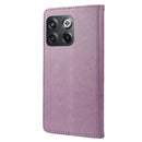 For OnePlus 10T Butterfly Flower Pattern Flip Leather Phone Case(Light Purple)