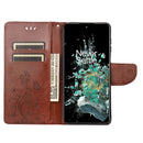 For OnePlus 10T Butterfly Flower Pattern Flip Leather Phone Case(Brown)