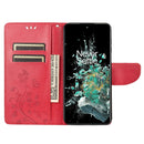 For OnePlus 10T Butterfly Flower Pattern Flip Leather Phone Case(Red)