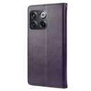 For OnePlus 10T Butterfly Flower Pattern Flip Leather Phone Case(Dark Purple)