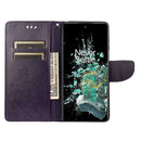 For OnePlus 10T Butterfly Flower Pattern Flip Leather Phone Case(Dark Purple)