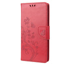 For Asus Zenfone 9 Butterfly Flower Pattern Flip Leather Phone Case(Red)