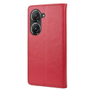 For Asus Zenfone 9 Butterfly Flower Pattern Flip Leather Phone Case(Red)